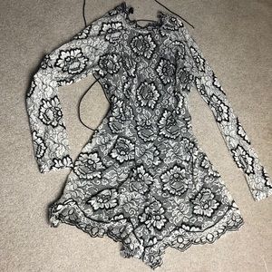 BLITHE open back lace romper